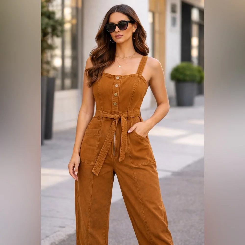 Universal Thread Brown Jumpsuit - Picture 1 of 5
